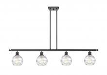  516-4I-BK-G1213-6 - Athens Deco Swirl - 4 Light - 48 inch - Matte Black - Cord hung - Island Light