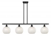  516-4I-BK-G1216-8WM - White Mouchette - 4 Light - 48 inch - Matte Black - Stem Hung - Island Light