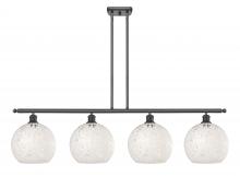  516-4I-OB-G1216-10WM - White Mouchette - 4 Light - 48 inch - Oil Rubbed Bronze - Stem Hung - Island Light