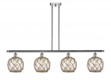  516-4I-PC-G122-8RB - Farmhouse Rope - 4 Light - 48 inch - Polished Chrome - Cord hung - Island Light