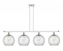  516-4I-WPC-G122-10CSN - Farmhouse Chicken Wire - 4 Light - 48 inch - White Polished Chrome - Cord hung - Island Light