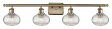  516-4W-AB-G555-6CL - Ithaca - 4 Light - 36 inch - Antique Brass - Bath Vanity Light