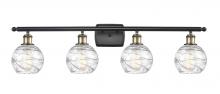  516-4W-BAB-G1213-6 - Athens Deco Swirl - 4 Light - 36 inch - Black Antique Brass - Bath Vanity Light