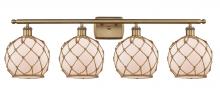  516-4W-BB-G121-8RB - Farmhouse Rope - 4 Light - 38 inch - Brushed Brass - Bath Vanity Light