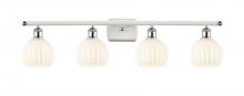  516-4W-WPC-G1217-6WV - White Venetian - 4 Light - 36 inch - White Polished Chrome - Bath Vanity Light