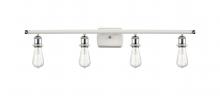  516-4W-WPC - Bare Bulb - 4 Light - 36 inch - White Polished Chrome - Bath Vanity Light