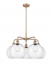  516-5CR-AC-G122-10 - Athens - 5 Light - 28 inch - Antique Copper - Chandelier