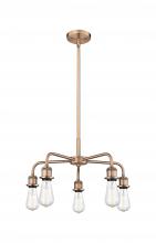  516-5CR-AC - Ballston - 5 Light - 18 inch - Antique Copper - Chandelier