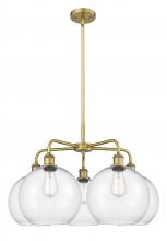  516-5CR-BB-G122-10 - Athens - 5 Light - 28 inch - Brushed Brass - Chandelier