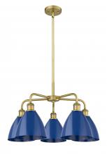  516-5CR-BB-MBD-75-BL - Plymouth - 5 Light - 26 inch - Brushed Brass - Chandelier