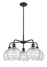  516-5CR-BK-G1213-8 - Athens Deco Swirl - 5 Light - 26 inch - Matte Black - Chandelier