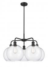  516-5CR-BK-G122-10 - Athens - 5 Light - 28 inch - Matte Black - Chandelier