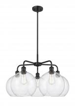  516-5CR-BK-G124-10 - Athens - 5 Light - 28 inch - Matte Black - Chandelier