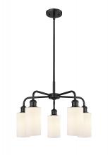  516-5CR-BK-G801 - Clymer - 5 Light - 22 inch - Matte Black - Chandelier