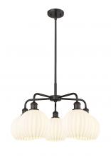  516-5CR-OB-G1217-8WV - White Venetian - 5 Light - 26 inch - Oil Rubbed Bronze - Chandelier