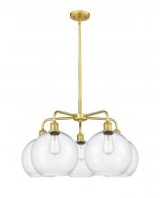  516-5CR-SG-G122-10 - Athens - 5 Light - 28 inch - Satin Gold - Chandelier