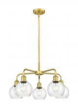  516-5CR-SG-G124-6 - Athens - 5 Light - 24 inch - Satin Gold - Chandelier