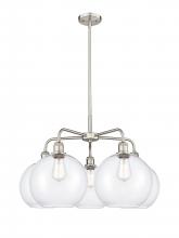  516-5CR-SN-G122-10 - Athens - 5 Light - 28 inch - Satin Nickel - Chandelier