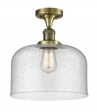  517-1CH-AB-G74-L - Bell - 1 Light - 12 inch - Antique Brass - Semi-Flush Mount