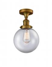  517-1CH-BB-G202-8 - Beacon - 1 Light - 8 inch - Brushed Brass - Semi-Flush Mount