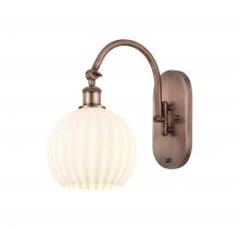  518-1W-AC-G1217-8WV - White Venetian - 1 Light - 8 inch - Antique Copper - Sconce