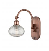  518-1W-AC-G555-6CL - Ithaca - 1 Light - 6 inch - Antique Copper - Sconce