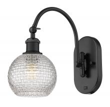  518-1W-BK-G122C-6CL - Athens - 1 Light - 6 inch - Matte Black - Sconce