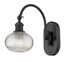  518-1W-BK-G555-6CL - Ithaca - 1 Light - 6 inch - Matte Black - Sconce