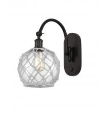  518-1W-OB-G122-8RW - Farmhouse Rope - 1 Light - 8 inch - Oil Rubbed Bronze - Sconce