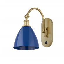  518-1W-SG-MBD-75-BL - Plymouth - 1 Light - 8 inch - Satin Gold - Sconce