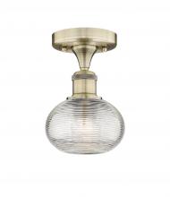  616-1F-AB-G555-6CL - Ithaca - 1 Light - 6 inch - Antique Brass - Semi-Flush Mount