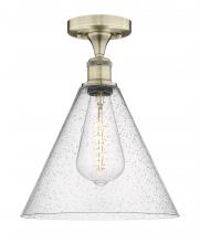  616-1F-AB-GBC-124 - Berkshire - 1 Light - 12 inch - Antique Brass - Semi-Flush Mount