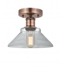  616-1F-AC-G132 - Orwell - 1 Light - 8 inch - Antique Copper - Flush Mount