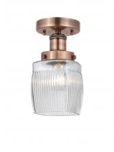  616-1F-AC-G302 - Colton - 1 Light - 6 inch - Antique Copper - Semi-Flush Mount