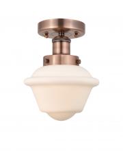  616-1F-AC-G531 - Oxford - 1 Light - 7 inch - Antique Copper - Semi-Flush Mount