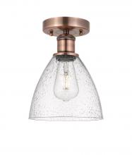  616-1F-AC-GBD-754 - Bristol - 1 Light - 8 inch - Antique Copper - Semi-Flush Mount