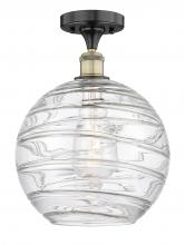  616-1F-BAB-G1213-12 - Athens Deco Swirl - 1 Light - 12 inch - Black Antique Brass - Semi-Flush Mount