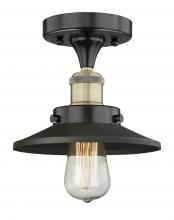  616-1F-BAB-M6-BK - Edison - 1 Light - 8 inch - Black Antique Brass - Semi-Flush Mount