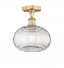  616-1F-BB-G555-10CL - Ithaca - 1 Light - 10 inch - Brushed Brass - Semi-Flush Mount