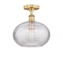  616-1F-BB-G555-12CL - Ithaca - 1 Light - 12 inch - Brushed Brass - Semi-Flush Mount