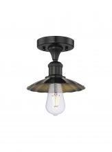  616-1F-BK-M17-BK - Scallop - 1 Light - 8 inch - Matte Black - Semi-Flush Mount