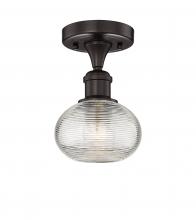 Innovations Lighting 616-1F-OB-G555-6CL - Ithaca - 1 Light - 6 inch - Oil Rubbed Bronze - Semi-Flush Mount