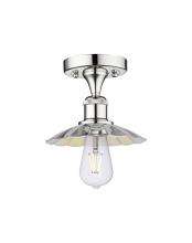  616-1F-PC-M17-PC - Scallop - 1 Light - 8 inch - Polished Chrome - Semi-Flush Mount