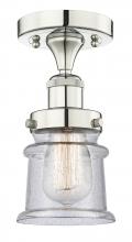  616-1F-PN-G184S - Canton - 1 Light - 5 inch - Polished Nickel - Semi-Flush Mount