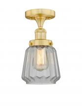  616-1F-SG-G142 - Chatham - 1 Light - 7 inch - Satin Gold - Semi-Flush Mount