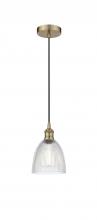  616-1P-AB-G382 - Castile - 1 Light - 6 inch - Antique Brass - Cord hung - Mini Pendant