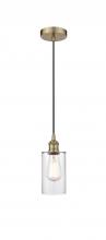  616-1P-AB-G802 - Clymer - 1 Light - 4 inch - Antique Brass - Cord hung - Mini Pendant