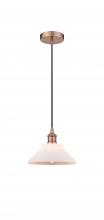  616-1P-AC-G131 - Orwell - 1 Light - 8 inch - Antique Copper - Cord hung - Mini Pendant