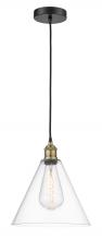  616-1P-BAB-GBC-122 - Berkshire - 1 Light - 12 inch - Black Antique Brass - Cord hung - Mini Pendant