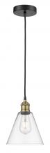  616-1P-BAB-GBC-82 - Berkshire - 1 Light - 8 inch - Black Antique Brass - Cord hung - Mini Pendant